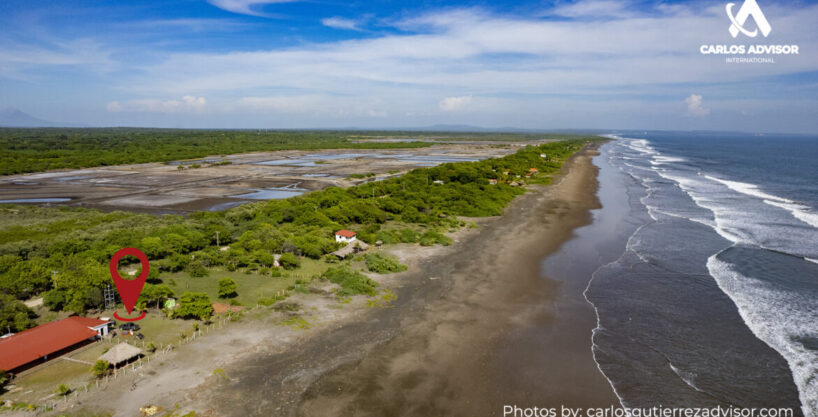 22527 – BEACHFRONT Lot for Sale (with Fixer-Upper House Included) in Salinas Grande Beach, León, Nicaragua